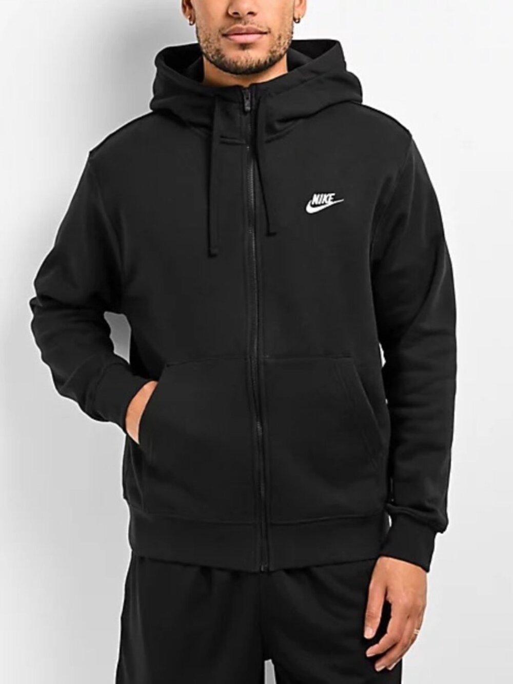 Nike Sportswear Club Black & White Zip Hoodie